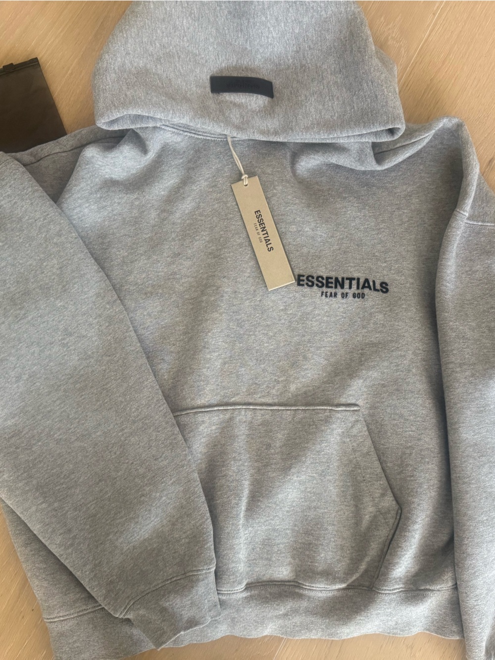 Essentials Men Grey Crewneck Logo Pullover